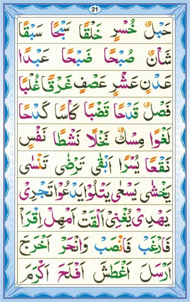 Noorani Qaidah In English Page Number 21, 